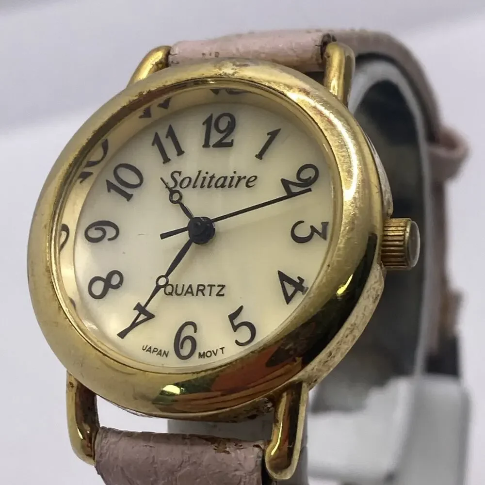Womens Vintage Leather Quartz Fashion Watch New Battery